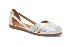 Ballerina ragnetto in pelle laminata Argento